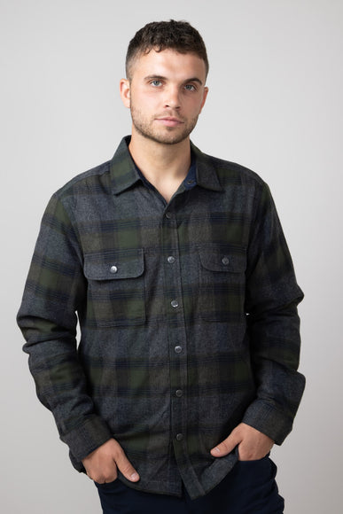 North River Waffle Lined Shirt Jacket for Men in Charcoal