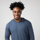 Slub Pullover Hoodie for Men in Indigo