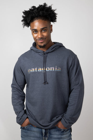 Patagonia Men’s ’73 Lightweight Wildrise Logo Hoodie in Ink Black