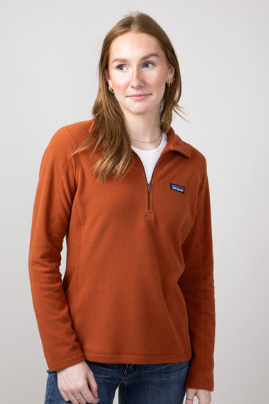 Patagonia Women's Micro D ¼ Zip Fleece in Burnished Red