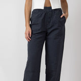 Plaid Straight Pants for Women in Charcoal