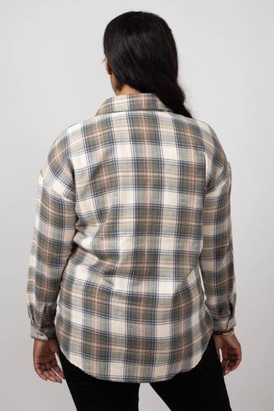 Plaid Woven Top for Women in Olive