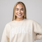 1897 Active Pookie Embroidery Sweatshirt for Women in Cream