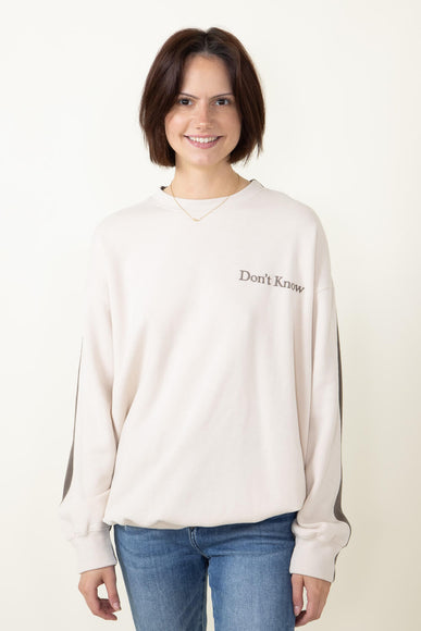 1897 Active Don’t Know Don’t Care Sweatshirt for Women in Beige Fossil