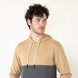 1897 Original Colorblock Hoodie for Men in Tan Charcoal