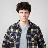 Plaid Flannel Shirt for Men in Navy