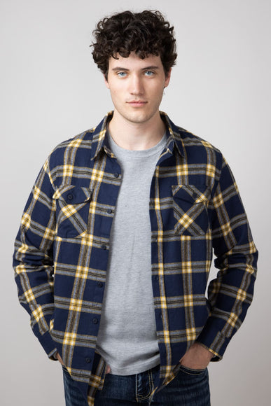 Plaid Flannel Shirt for Men in Navy