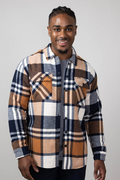 Sherpa Lined Flannel Shacket for Men in Tims