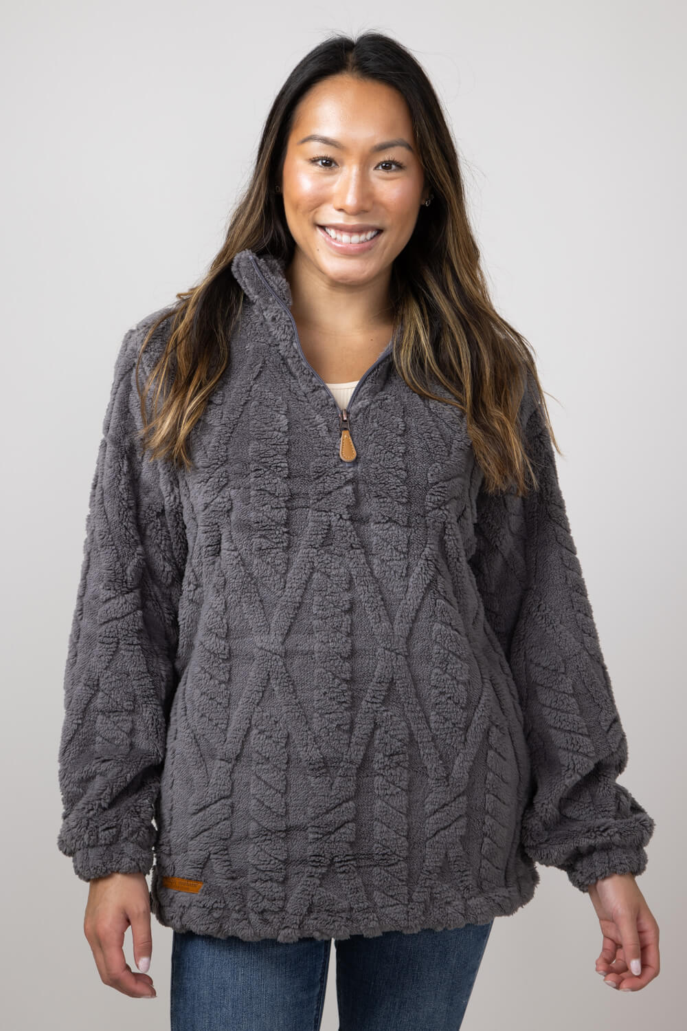 Simply Southern Kate Pullover for Women in Pavement Grey PP 0224 PUL Glik s