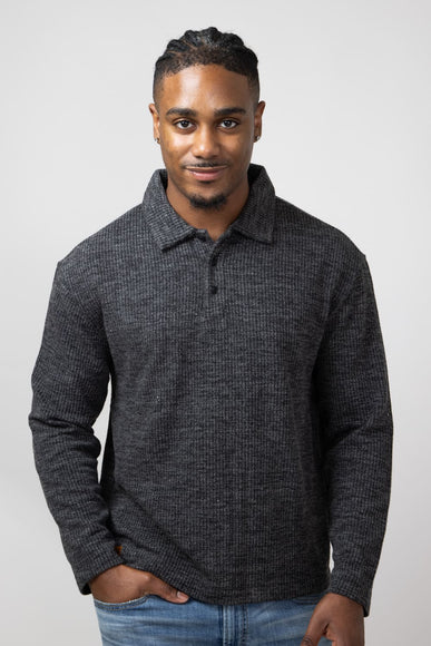 Simply Southern Knit Polo Shirt for Men in Charcoal