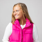 Simply Southern Lightweight Packable Vest for Women in Hot Pink