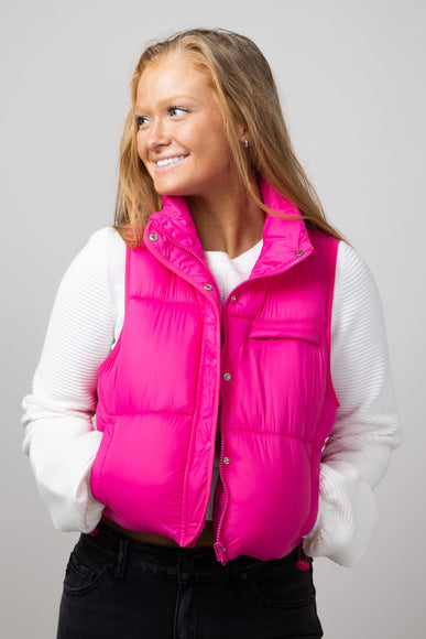 Simply Southern Lightweight Packable Vest for Women in Hot Pink