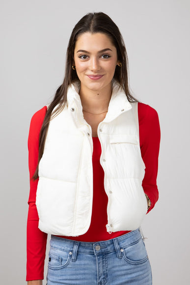 Simply Southern Lightweight Packable Vest for Women in Ivory