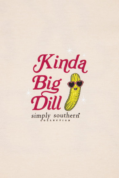 Simply Southern Long Sleeve Big Dill T-Shirt for Women in Whisper White