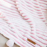 Simply Southern Luxe Pom Pom Throw Blanket in Candy