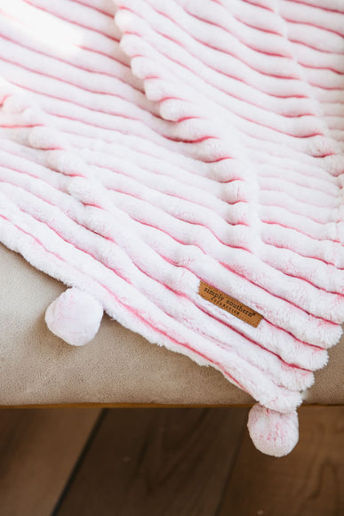 Simply Southern Luxe Pom Pom Throw Blanket in Candy