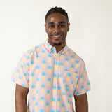 Simply Southern Pineapple Button Down Shirt for Men in Pink