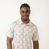 Simply Southern Pineapple Polo for Men in Peach