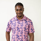 Simply Southern Pink Leaf Polo for Men in Pink