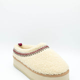 Simply Southern Platform Sherpa Slippers for Women in Cream