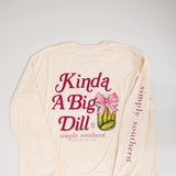 Simply Southern Plus Size Long Sleeve Big Dill T-Shirt for Women in Whisper White