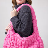 Simply Southern Quilted Puffer Hobo Bag for Women in Pink