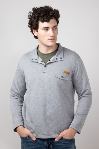 Simply Southern Quilted Pullover for Men in Ash