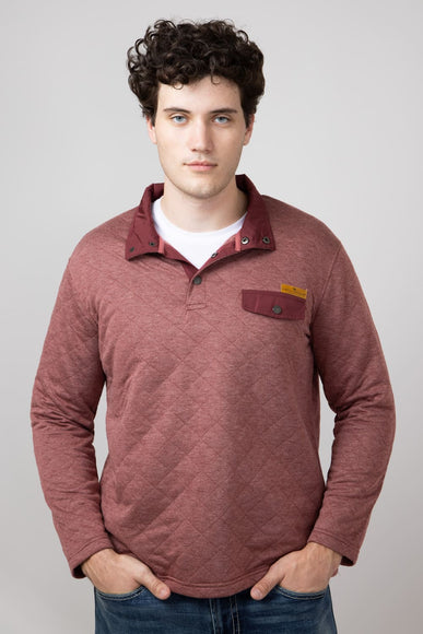 Simply Southern Quilted Pullover for Men in Garnet