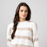 Simply Southern Stripe Sweater for Women in Desert Tan