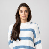 Simply Southern Stripe Sweater for Women in Sandy Ocean