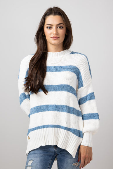 Simply Southern Stripe Sweater for Women in Sandy Ocean