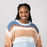 Simply Southern Striped Cropped Sweater for Women in Coast