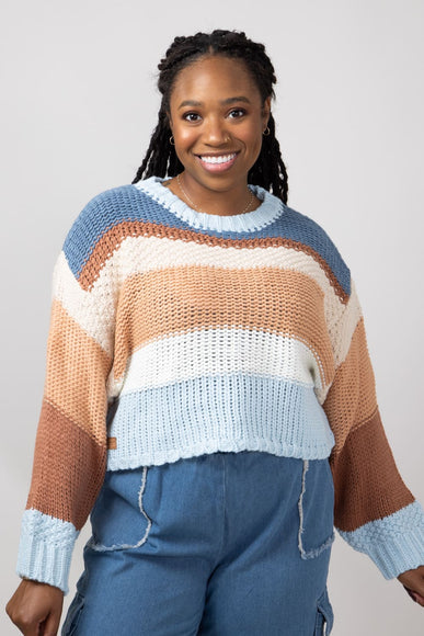 Simply Southern Striped Cropped Sweater for Women in Coast