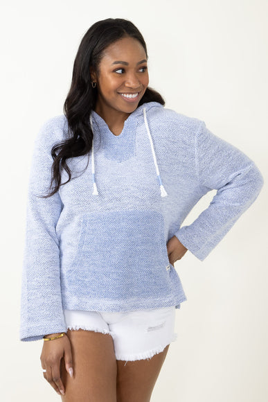 Simply Southern Terry Rope Hoodie for Women in Blue