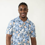 Simply Southern Tropical Polo for Men in Navy Blue