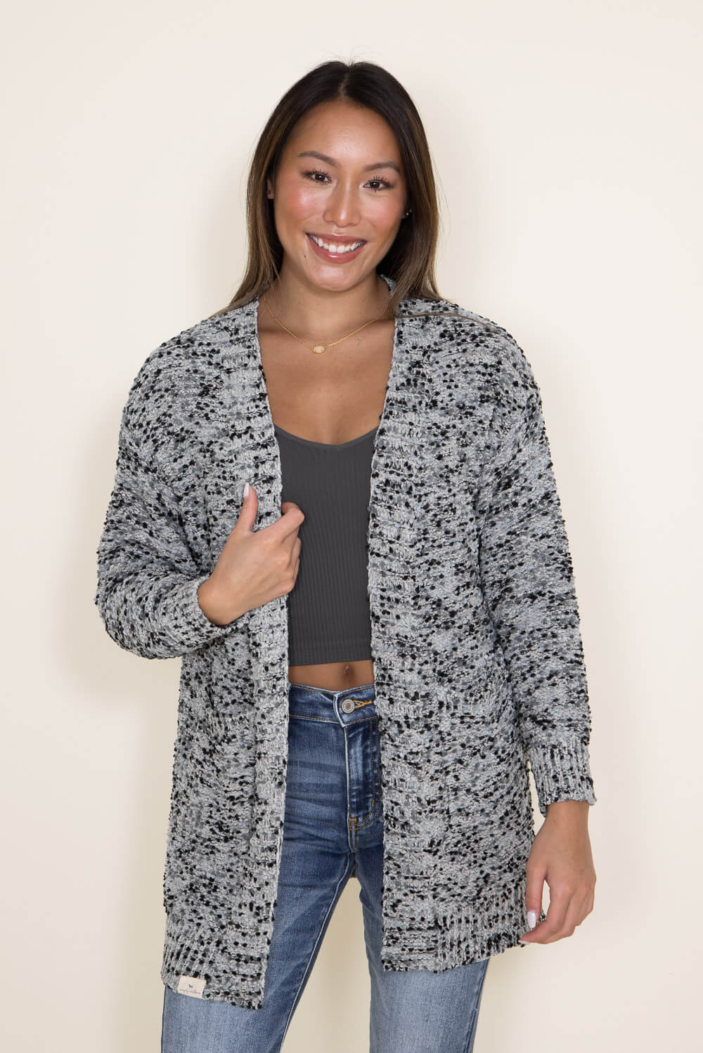 Simply Southern Tutti Frutti Cardigan for Women in Mix Grey | PP