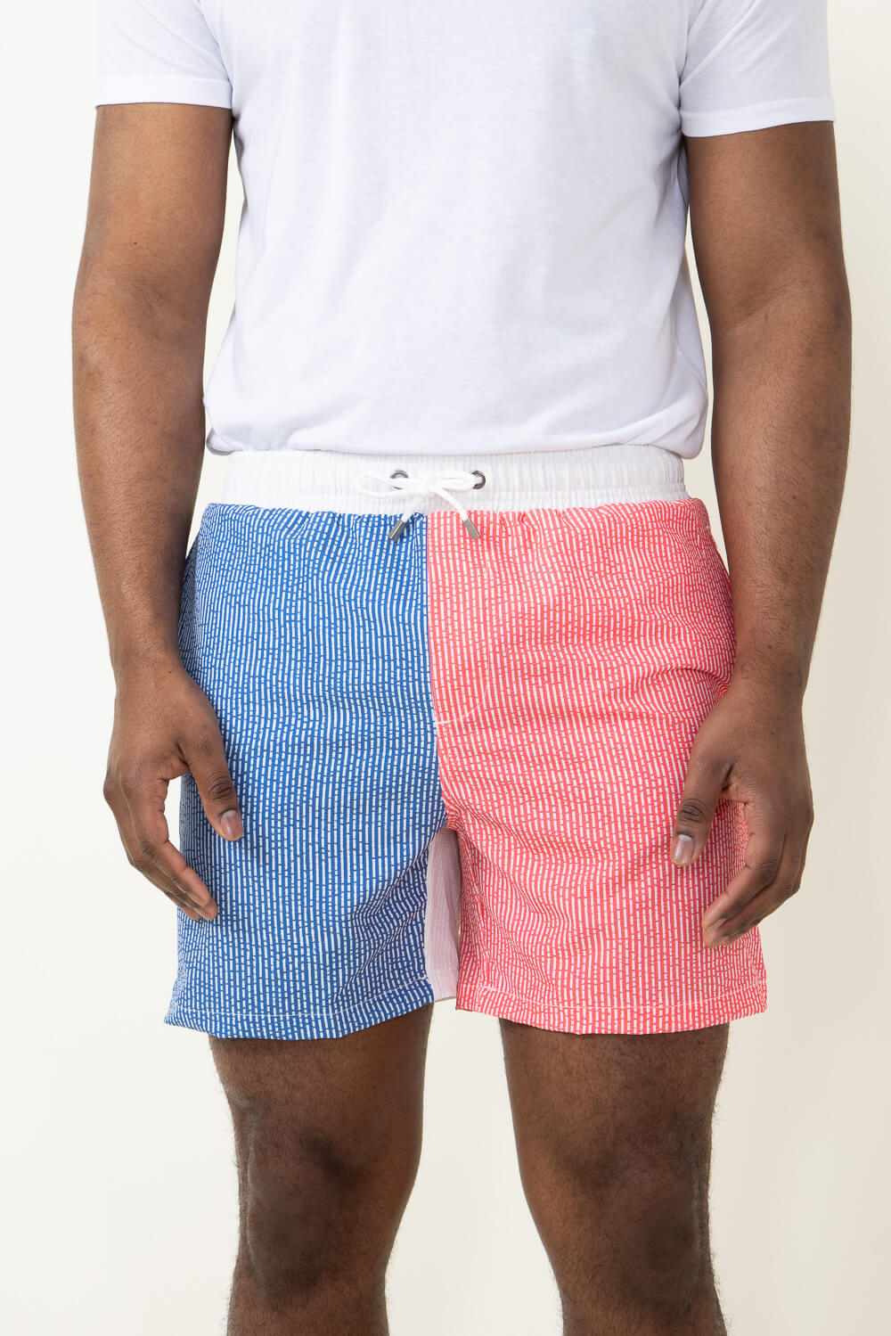 Red and white striped shorts mens deals