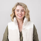 Simply Southern Corduroy Cropped Zippered Vest for Women in Cream 