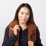 Simply Southern Corduroy Cropped Zippered Vest for Women in Sable