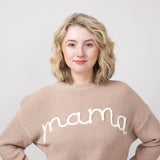 Simply Southern Knit Mama Sweater for Women in Light Brown