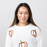 Simply Southern Knit Pumpkins Sweater for Women in Cream