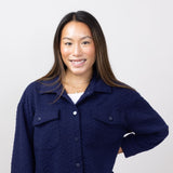 Simply Southern Quilted Shacket for Women in Navy 