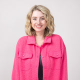 Simply Southern Quilted Shacket for Women in Pink 