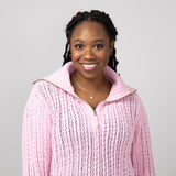 Simply Southern So Soft Quarter Zip Sweater for Women in Candy Pink