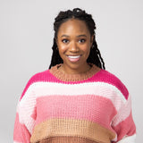 Simply Southern Striped Cropped Sweater for Women in Cranberry