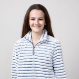 Simply Southern Youth Luxe Quarter Zip Front Pullover for Girls in Blue Steel