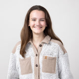 Simply Southern Youth Soft Shacket for Girls in Frost/Tan