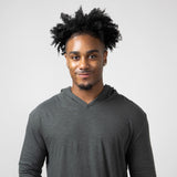 Slub Pullover Hoodie for Men in Charcoal