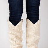 Soda Rely Shearling Tall Boots for Women in Beige