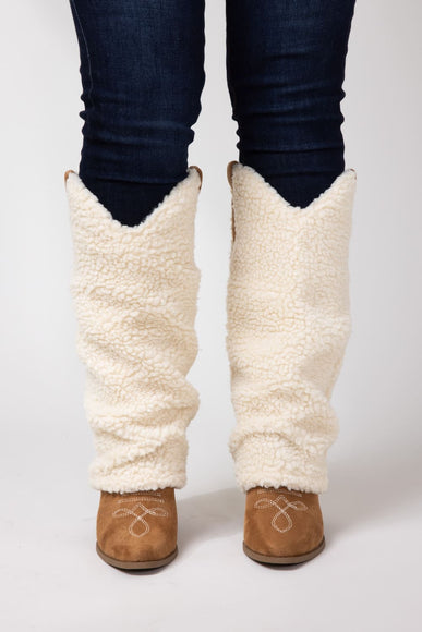 Soda Rely Shearling Tall Boots for Women in Beige